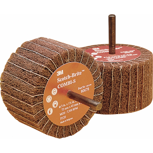 Combi Wheels, 3" Dia. x 1-3/4" W, 1/4" Arbor, Aluminum Oxide Duraquip Inc