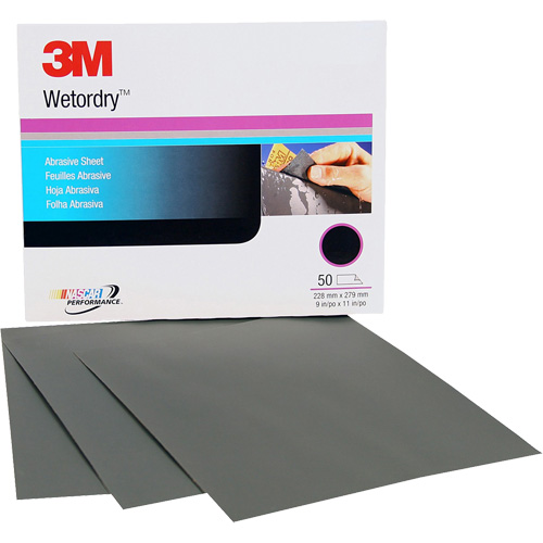 Wetordry Abrasive Sheet, 9" x 11", P500 Grit, Aluminum Oxide Duraquip Inc