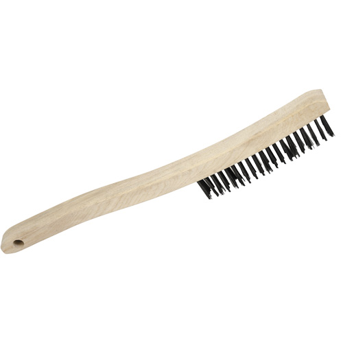 3LH Hand Scratch Brush, Carbon Steel, 3 x 19 Wire Rows, 13-3/4" Long Duraquip Inc