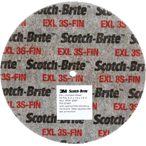 Scotch-Brite EXL Unitized Wheel, 2" x 1/4", 1/4" Arbor, Fine Grit, Silicon Carbide Duraquip Inc