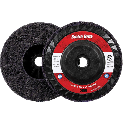 Disque Clean and Strip XT Pro XO-DC Scotch-Brite, 4-1/2" dia., Grain Extra grossier, Carbure de silicium Duraquip Inc