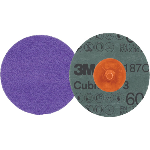 Disque en fibre Roloc Cubitron 3, 2" dia., Grain 60+, C&eacute;ramique Duraquip Inc