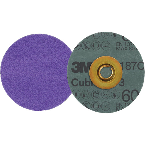 Disque en fibre Roloc Cubitron 3, 3" dia., Grain 60+, C&eacute;ramique Duraquip Inc