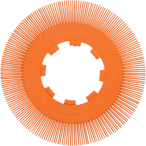 Brosse radiale en soies de pr&eacute;cision type S PN-RB sans adaptateur Scotch-Brite , C&eacute;ramique, Grain 80+, 8" dia. Duraquip Inc