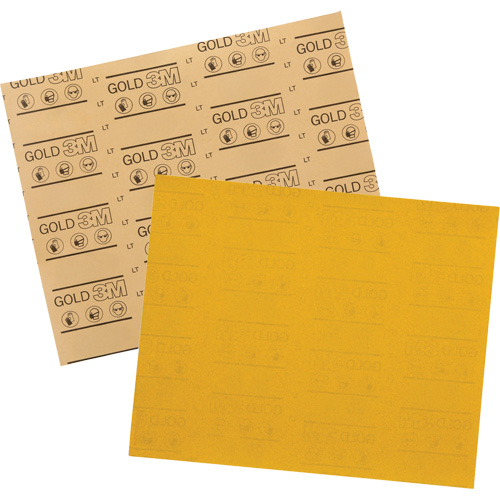 Gold Abrasive Sheet 12544, 9" x 11", 220 Grit, Aluminum Oxide Duraquip Inc