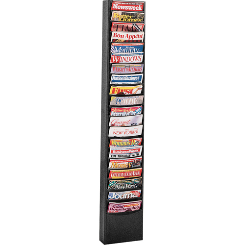 Pr&eacute;sentoirs, Stationnaire, 20 fentes, Acier, 13-1/8" la x 4-1/8" p x 58 1/2" h Duraquip Inc
