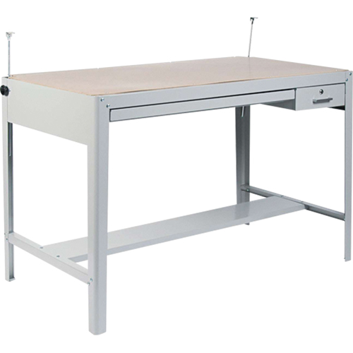 Precision Drafting Table Base, 56-3/8" W x Grey Duraquip Inc