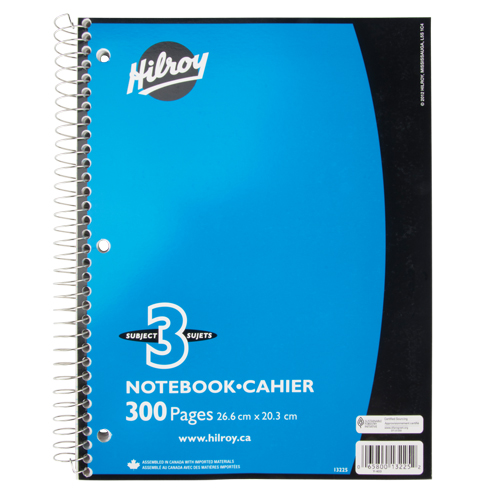 3 Subject Spiral Notebook Duraquip Inc