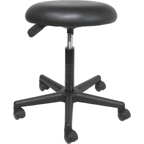 Pneumatic Swivel Stools, Mobile, Adjustable, 23-3/4", Vinyl Seat, Black Duraquip Inc