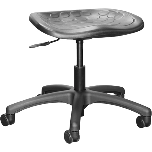 Shoptech Ergonomic Industrial Stools, Mobile, Adjustable, 16" - 21-1/2", Polyurethane Seat, Black Duraquip Inc