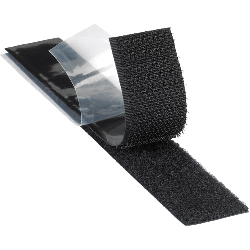 Plasticizer Resistant Fastener, Loop, 50 yds x 2", Adhesive, Black Duraquip Inc