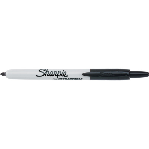 Retractable Permanent Marker, Fine, Black Duraquip Inc