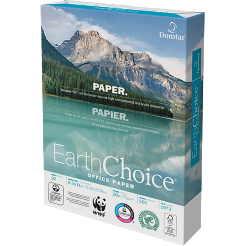 EarthChoice&reg; Office Paper, FSC, 8-1/2" x 11", 20 lbs., White Duraquip Inc