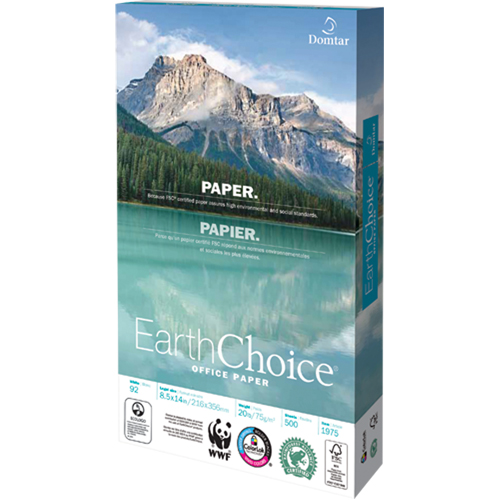 EarthChoice&reg; Office Paper, FSC, 8-1/2" x 14", 20 lbs., White Duraquip Inc