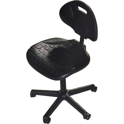 Heavy-Duty Ergonomic Seating, Polyurethane, Black, 250 lbs. Capacity Duraquip Inc