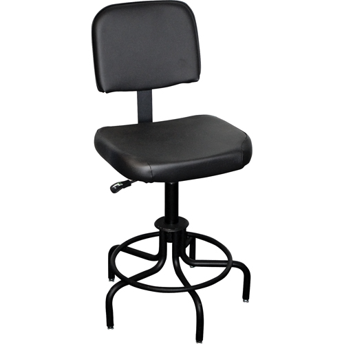 Tabouret avec dossier de s&eacute;rie 6000, Stationnaire, Ajustable, , Vinyle Si&egrave;ge, Noir Duraquip Inc