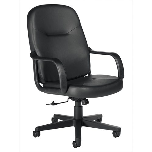 Fauteuil de bureau, Cuir, Noir Duraquip Inc