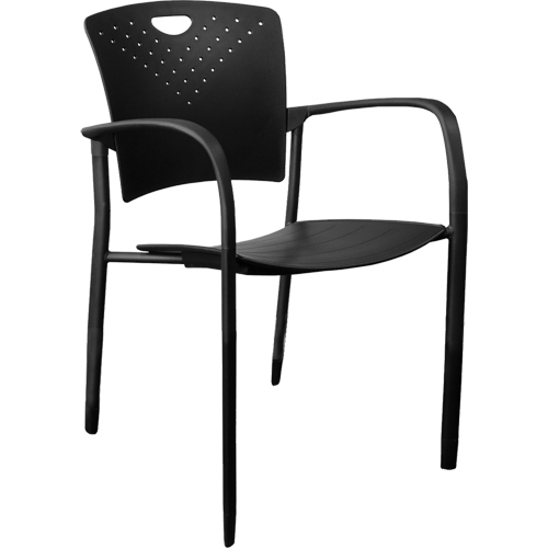 MaxX StaxX Stackable Chairs, Polypropylene, 17-1/4" High, 275 lbs. Capacity, Black Duraquip Inc