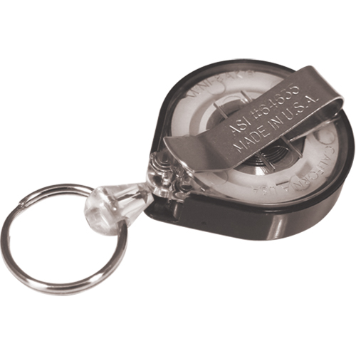 Retractable Mini-Bak&reg; Key Rings, Plastic, 36" Cable, Belt Clip Attachment Duraquip Inc