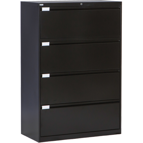 Classeur lat&eacute;ral, Acier, 4 tiroirs, 36" la x 18" p x 53-3/8" h, Noir Duraquip Inc