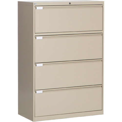 Classeur lat&eacute;ral, Acier, 4 tiroirs, 36" la x 18" p x 53-3/8" h, Beige Duraquip Inc