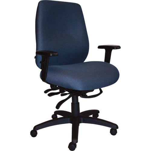 Cierra Heavy Duty Ergonomic Chairs, Fabric, Blue, 400 lbs. Capacity Duraquip Inc