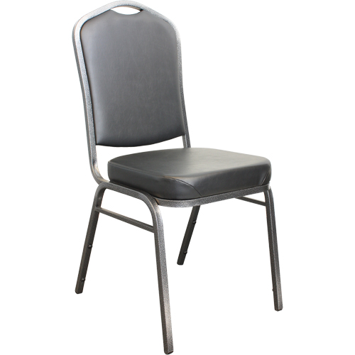 Stacking Chairs, Vinyl, 37" High, 275 lbs. Capacity, Black Duraquip Inc
