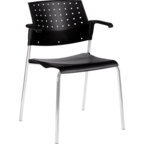 Stacking Chairs, Plastic, 33" High, 300 lbs. Capacity, Black Duraquip Inc