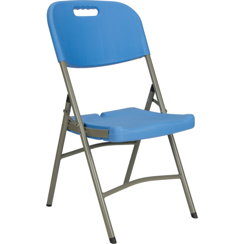Folding Chair, Polyethylene, Blue, 350 lbs. Weight Capacity Duraquip Inc
