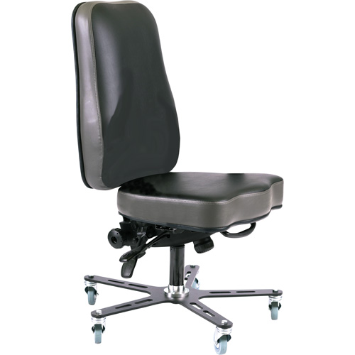Synergo I Ergonomic Chair, Mobile, Vinyl Seat, Black Duraquip Inc
