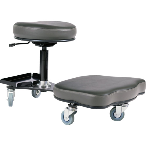 Chaise ergonomique Flex, Vinyle, Noir/gris Duraquip Inc