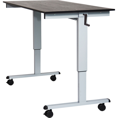 Bureau ajustable pour travail assis et debout, , 48-1/2" h x 59" la x 29-1/2" p, Noir Duraquip Inc