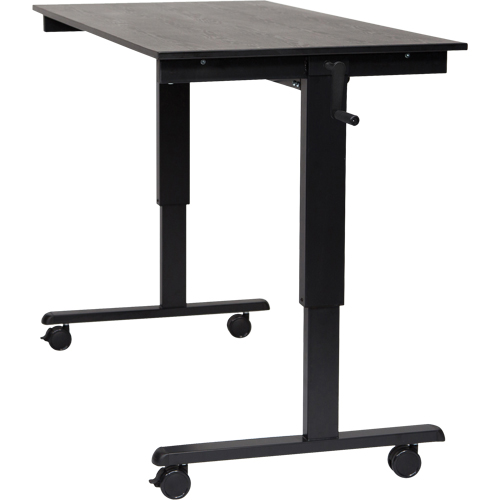 Adjustable Stand-Up Desk, Stand-Alone Desk, 48-1/2" H x 59" W x 29-1/2" D, Black Duraquip Inc