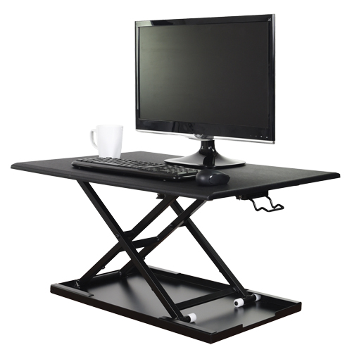 Bureau ajustable pour travail assis et debout, Mod&egrave;le de bureau, 15-3/4" h x 31-1/2" la x 22-1/2" p, Noir Duraquip Inc