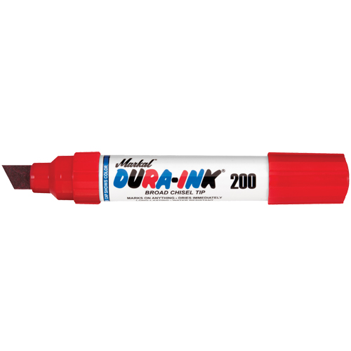 Dura-Ink&reg; Marker #200, Red, Chisel Tip Duraquip Inc