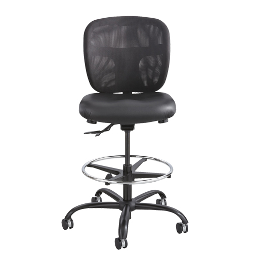 Vue Heavy-Duty Stool, Vinyl, Black, 350 lbs. Capacity Duraquip Inc