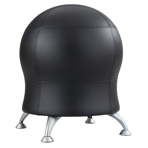 Zenergy Ball Chair, Vinyl, Black, 250 lbs. Capacity Duraquip Inc