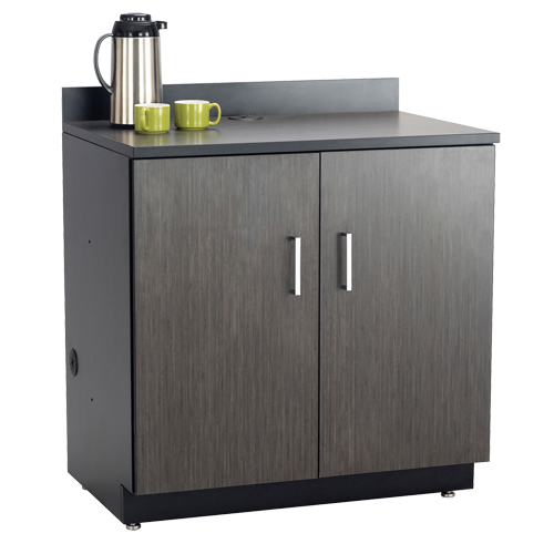 Modular Base Cabinet, Melamine, 2 Shelves, 39" H x 36" W x 25" D, Asian Night/Black Duraquip Inc