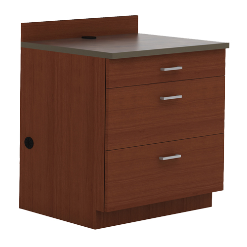 Armoire modulaire de base, 3 tiroirs, 36" la x 25" p x 39" h, Acajou Duraquip Inc