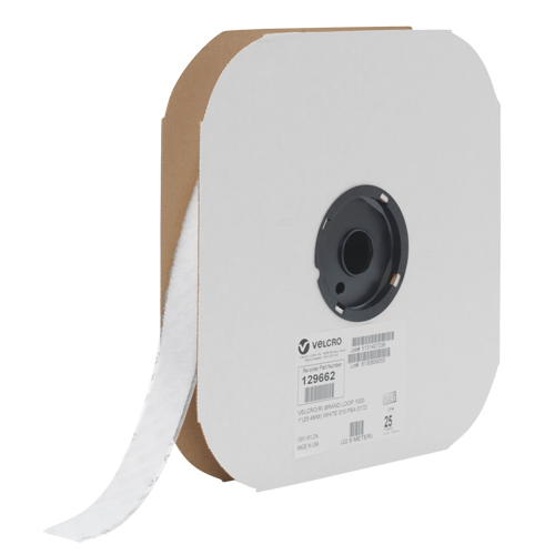 Ruban d'attaches, Boucle, 25 vg x 3/4", Cousu, Blanc Duraquip Inc