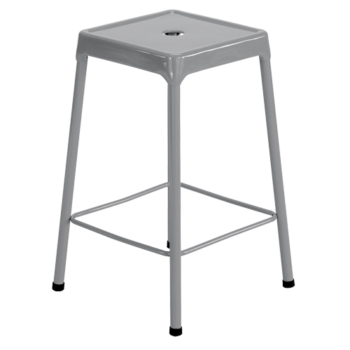 Tabouret en acier pour comptoir Safco, Stationnaire, Fixe, 25", Acier Si&egrave;ge, Gris Duraquip Inc