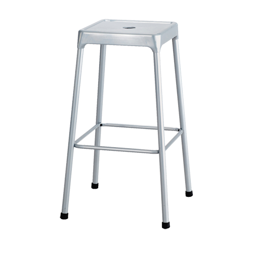 Bistro Stool, Stationary, Fixed, 29", Steel Seat, Grey Duraquip Inc
