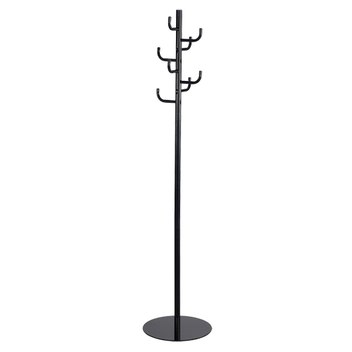 Coat Rack, 68" H, Black, 8 Hook(s) Duraquip Inc