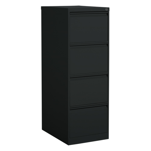 Vertical Filing Cabinet, Steel, 4 Drawers, 18-1/7" W x 25" D x 52" H, Black Duraquip Inc