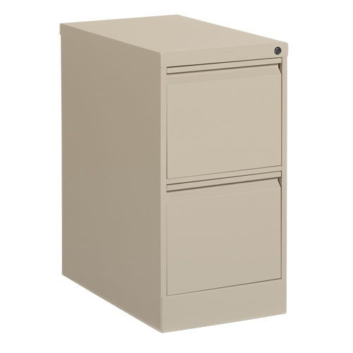 Vertical Filing Cabinet, Steel, 2 Drawers, 15-1/7" W x 25" D x 29" H, Beige Duraquip Inc