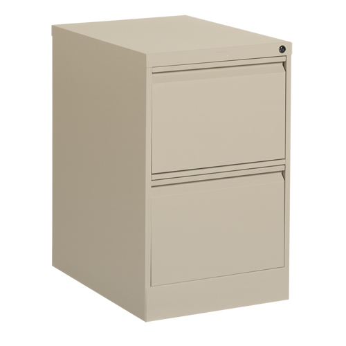 Vertical Filing Cabinet, Steel, 2 Drawers, 18-1/7" W x 25" D x 29" H, Beige Duraquip Inc