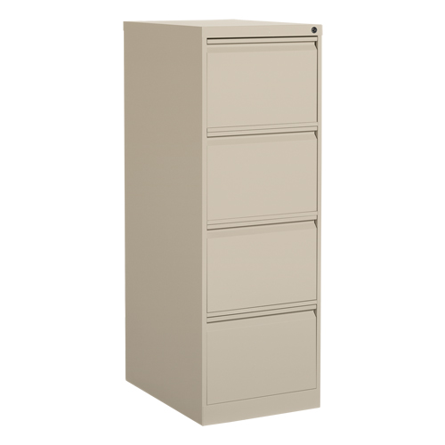 Vertical Filing Cabinet, Steel, 4 Drawers, 18-1/7" W x 25" D x 52" H, Beige Duraquip Inc