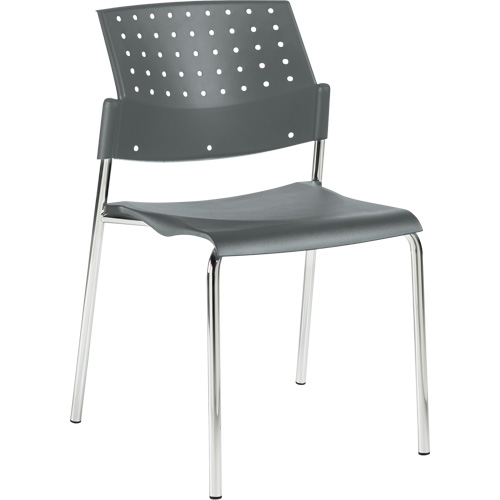 Chaises sans accoudoirs empilables, Plastique, Hauteur 33", Capacit&eacute; 300 lb, Gris Duraquip Inc