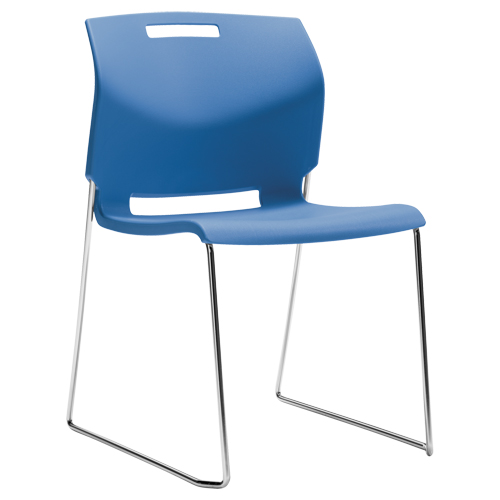 Chair, Plastic, 32-1/2" High, 300 lbs. Capacity, Blue Duraquip Inc