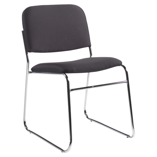 Armless Chair, Fabric, 30" High, 200 lbs. Capacity, Black Duraquip Inc